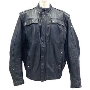 HARLEY-DAVIDSON Vintage Men’s Black Leather Jacket Sz 46 (Extra Large)